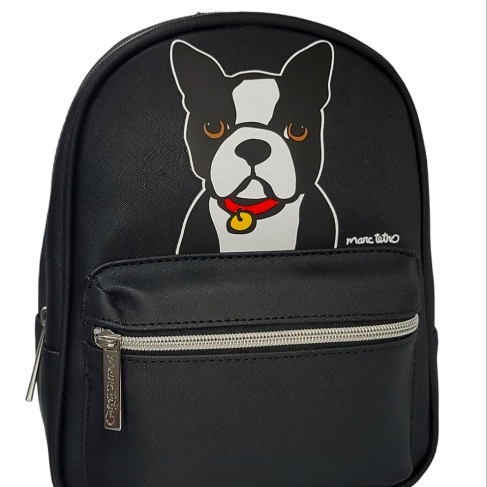 NWT Marc Tetro Boston Terrier Dog Black Mini Backpack